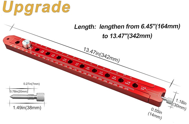 SlogPith Woodworking Compass Scriber, Portable Aluminum Alloy Woodworking Compass Tool, Adjustable Metric/Inch Arc Drawing Ruler Circle Drawing Ruler Marking Gauge Circle Marking Tool - Image 2